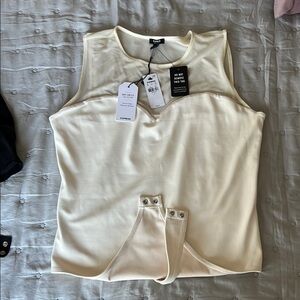 Express Cream Sleeveless Top